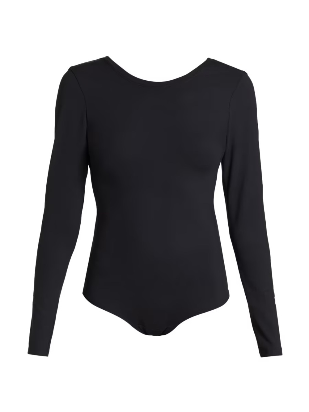 SPANX Black Long-Sleeve Scoop-Neck Bodysuit